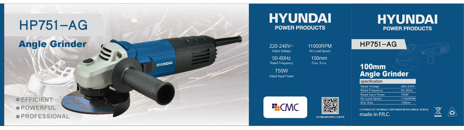 Hyundai Angle Grinder 750W (HP751-AG) - Image 3